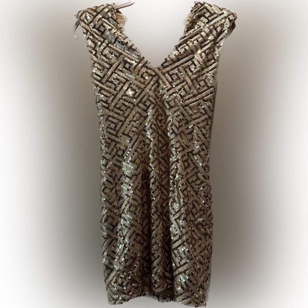 Gold sequin mini dress size small